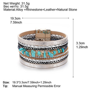 Natural Stone Leather Bracelet (2 Variants)
