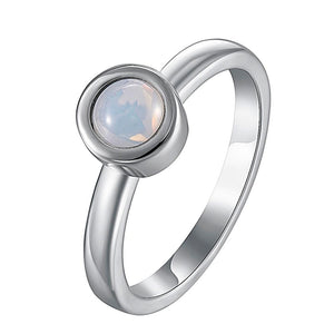 Opal White Solitaire Ring
