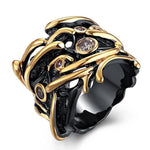 Unique Black Gold Party Ring