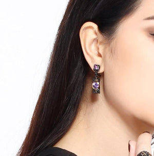 Purple Stone Luxury Earrings