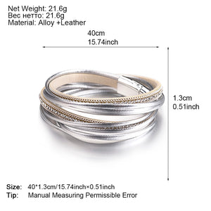 Double Wrap Crystal Boho Bracelet (6 Variants)