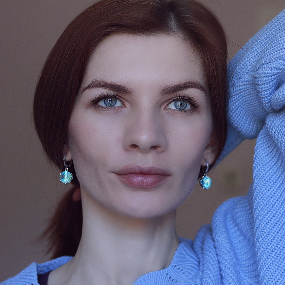 Sky Blue Color Stone Earrings