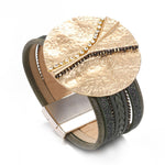 Bohemian Leather Big Charm Bracelet