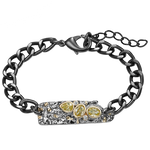 Black Metal Pendant Bracelet