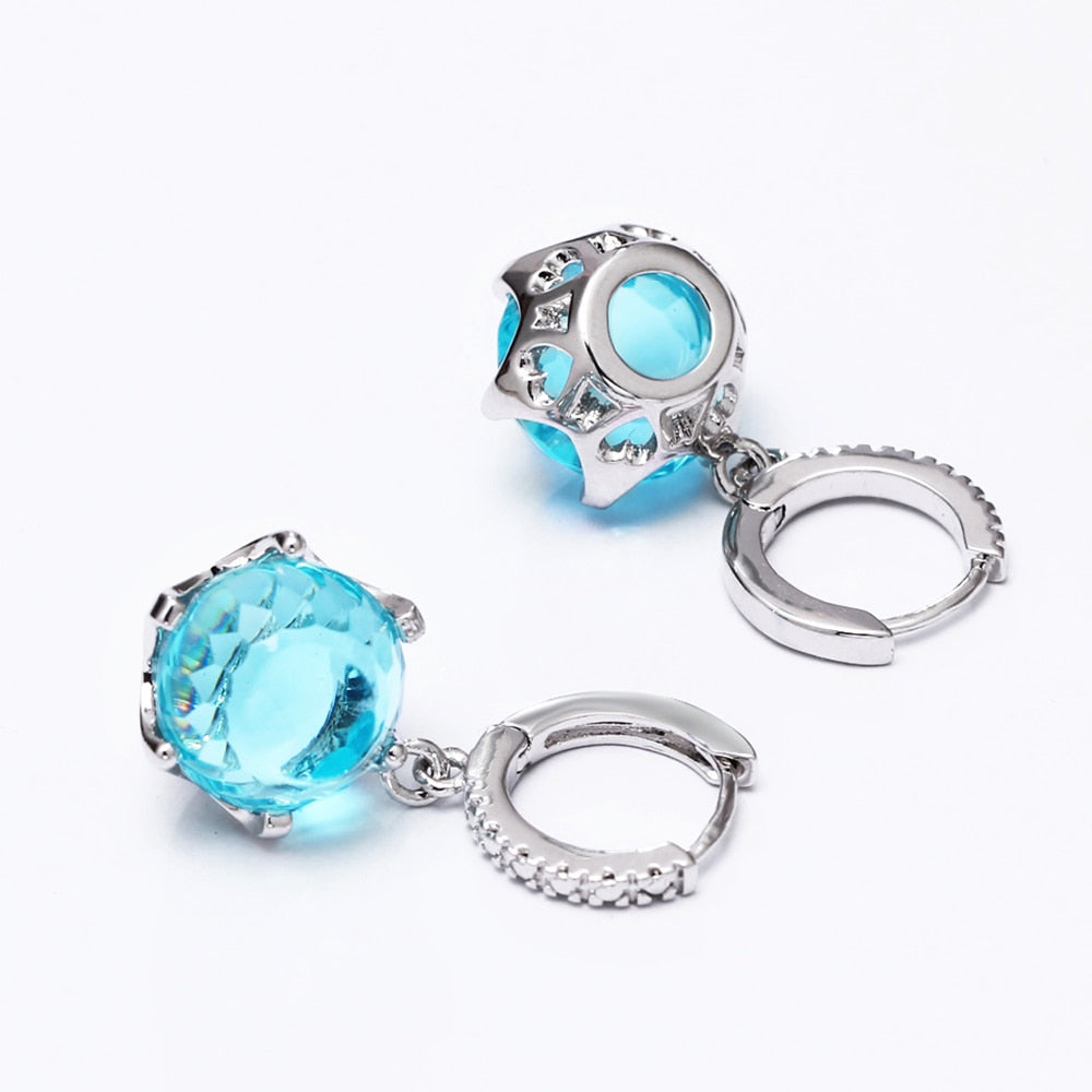 Sky Blue Color Stone Earrings
