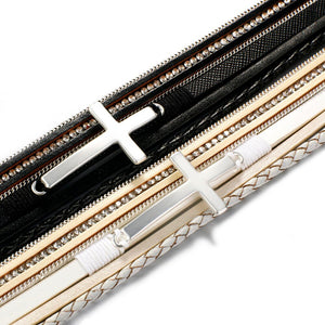 Cross Charm Leather Bracelet (2 Variants)