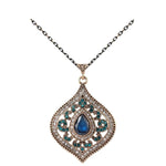 Blue Crystal Pendant Necklace